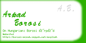 arpad borosi business card